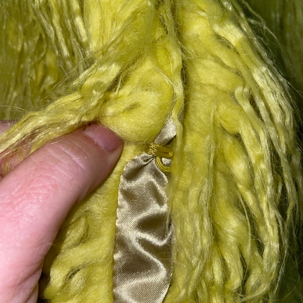 DONNA SALYERS Fabulous Furs MONGOLIAN Faux Fur IN CITRON VIBRANT SZ SMALL NWT - Picture 8 of 14